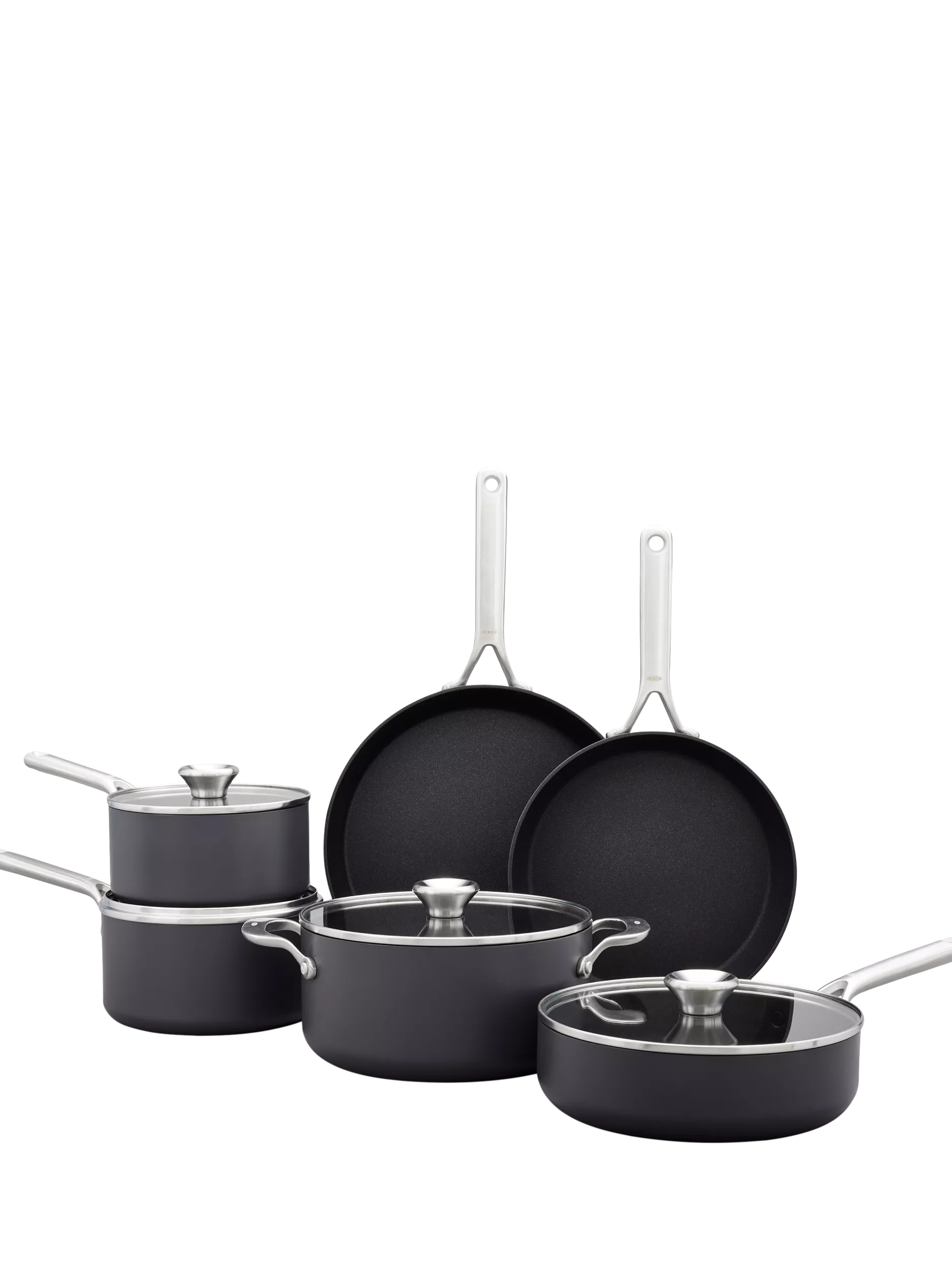 OXO hard anodised ceramic non-stick pan set 6 piece, UK version