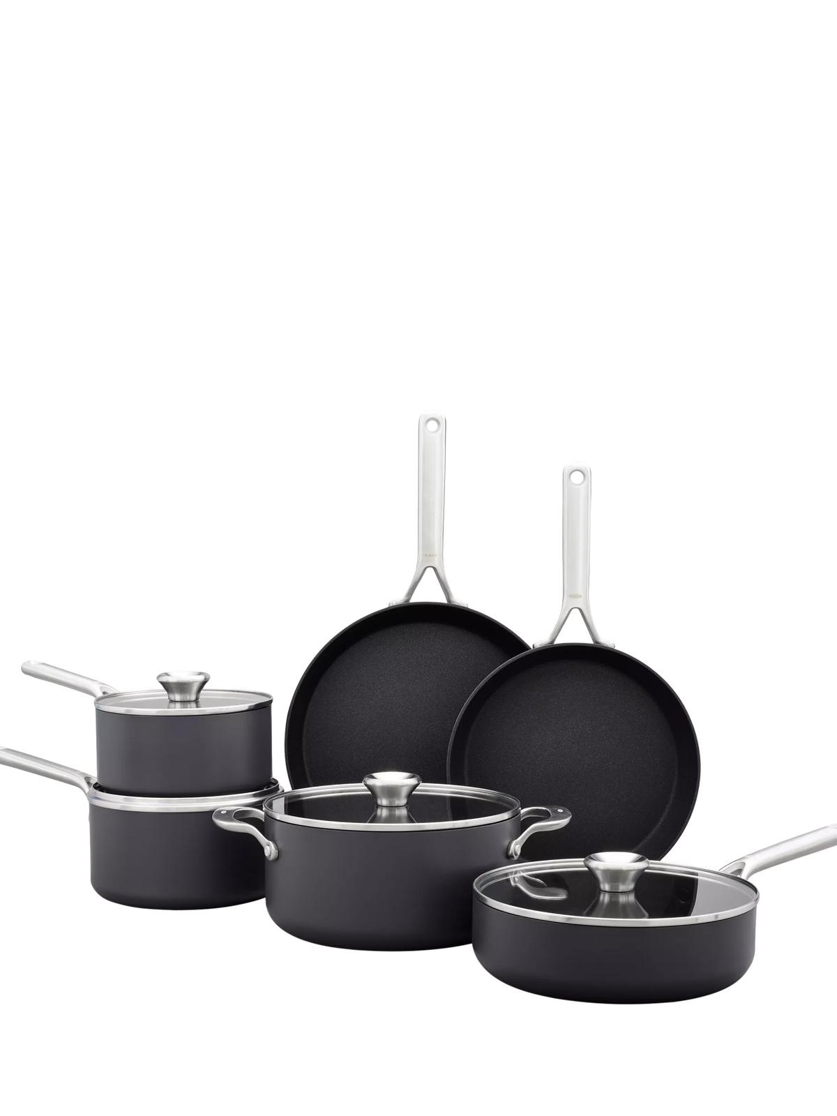 OXO hard anodised ceramic non-stick pan set 6 piece, UK version