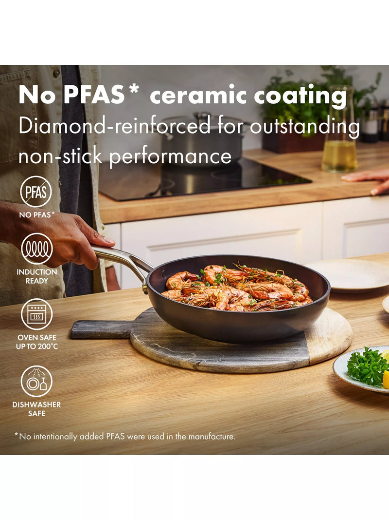 OXO hard anodised ceramic non-stick pan set 6 piece, UK version