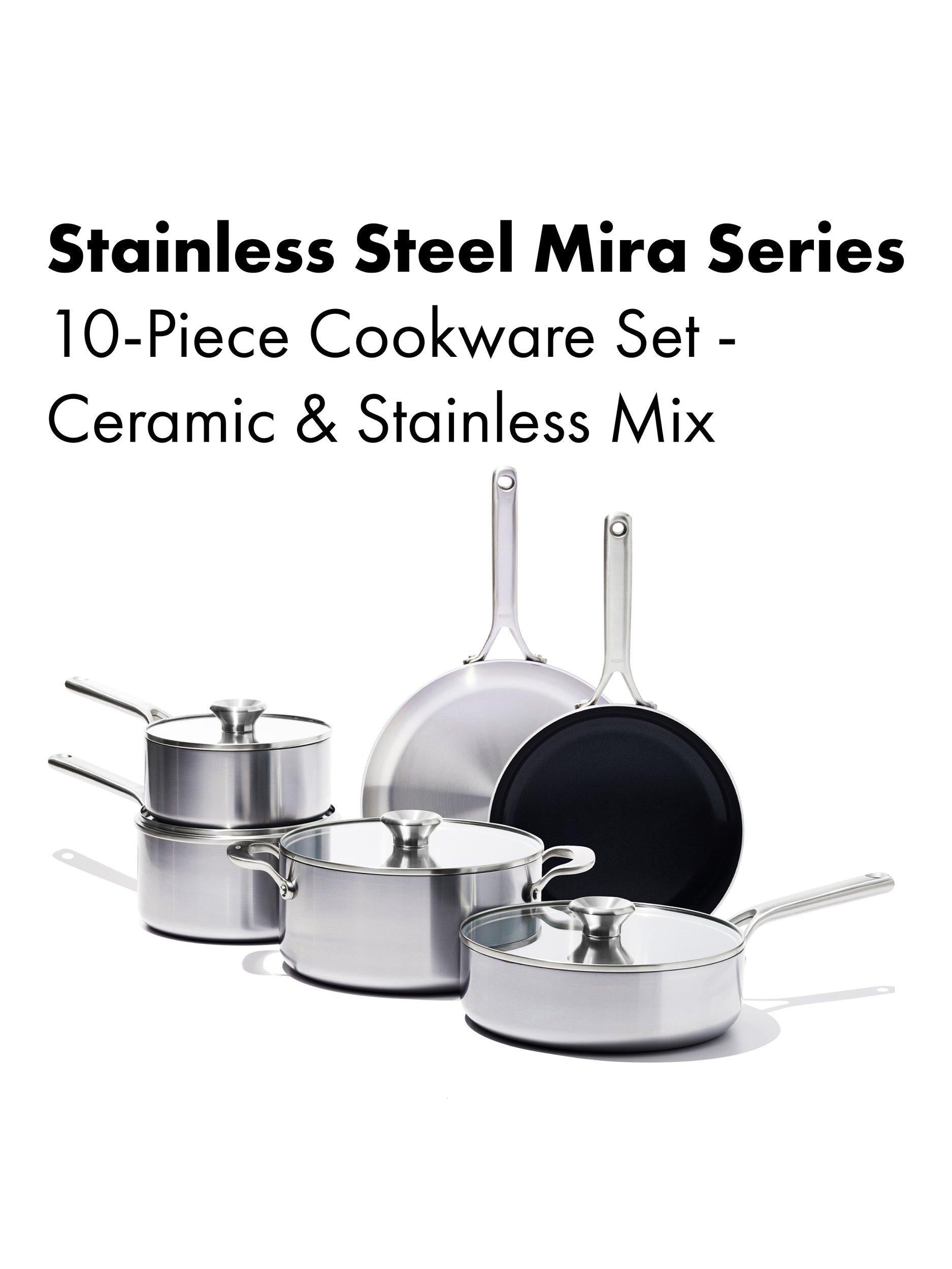 OXO Mira stainless steel pan set 6 piece - British product