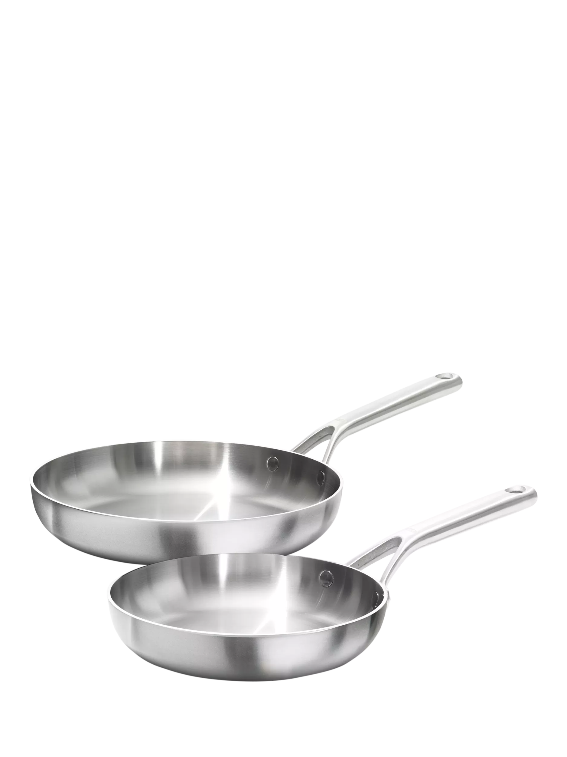 OXO Mira stainless steel frying pan set 20cm and 26cm, UK version