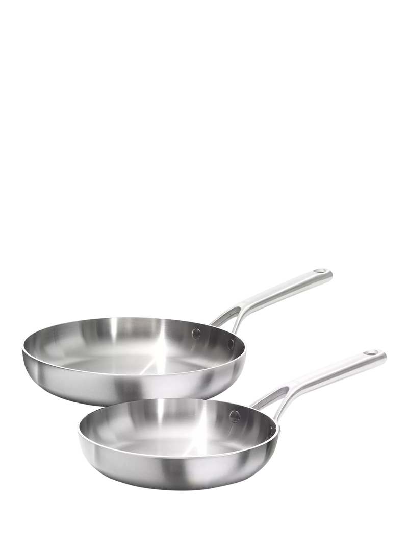 OXO Mira stainless steel frying pan set 20cm and 26cm, UK version