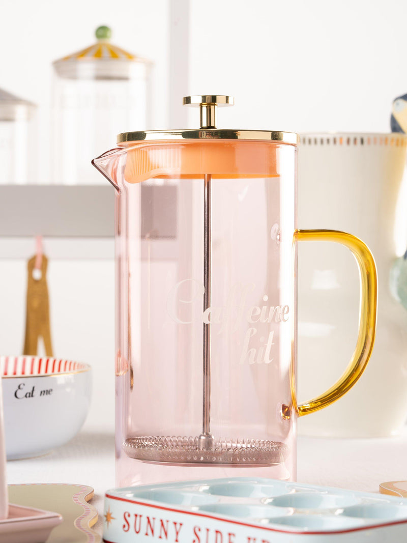 Yvonne Ellen glass cafetiere pink gold 8 cup, UK version