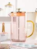 Yvonne Ellen glass cafetiere pink gold 8 cup, UK version