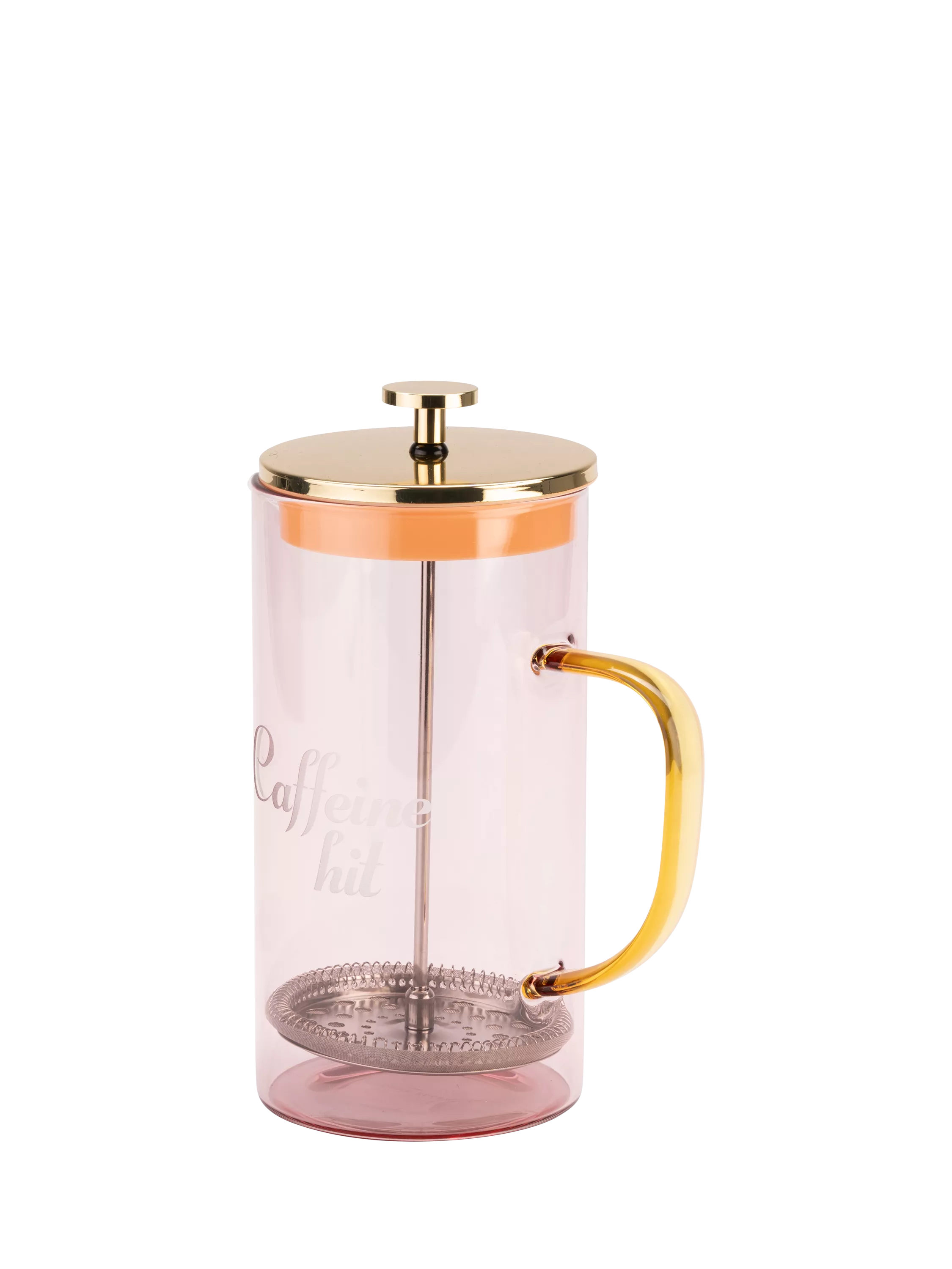 Yvonne Ellen glass cafetiere pink gold 8 cup, UK version