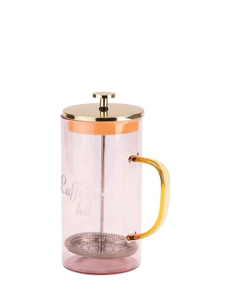 Yvonne Ellen glass cafetiere pink gold 8 cup, UK version