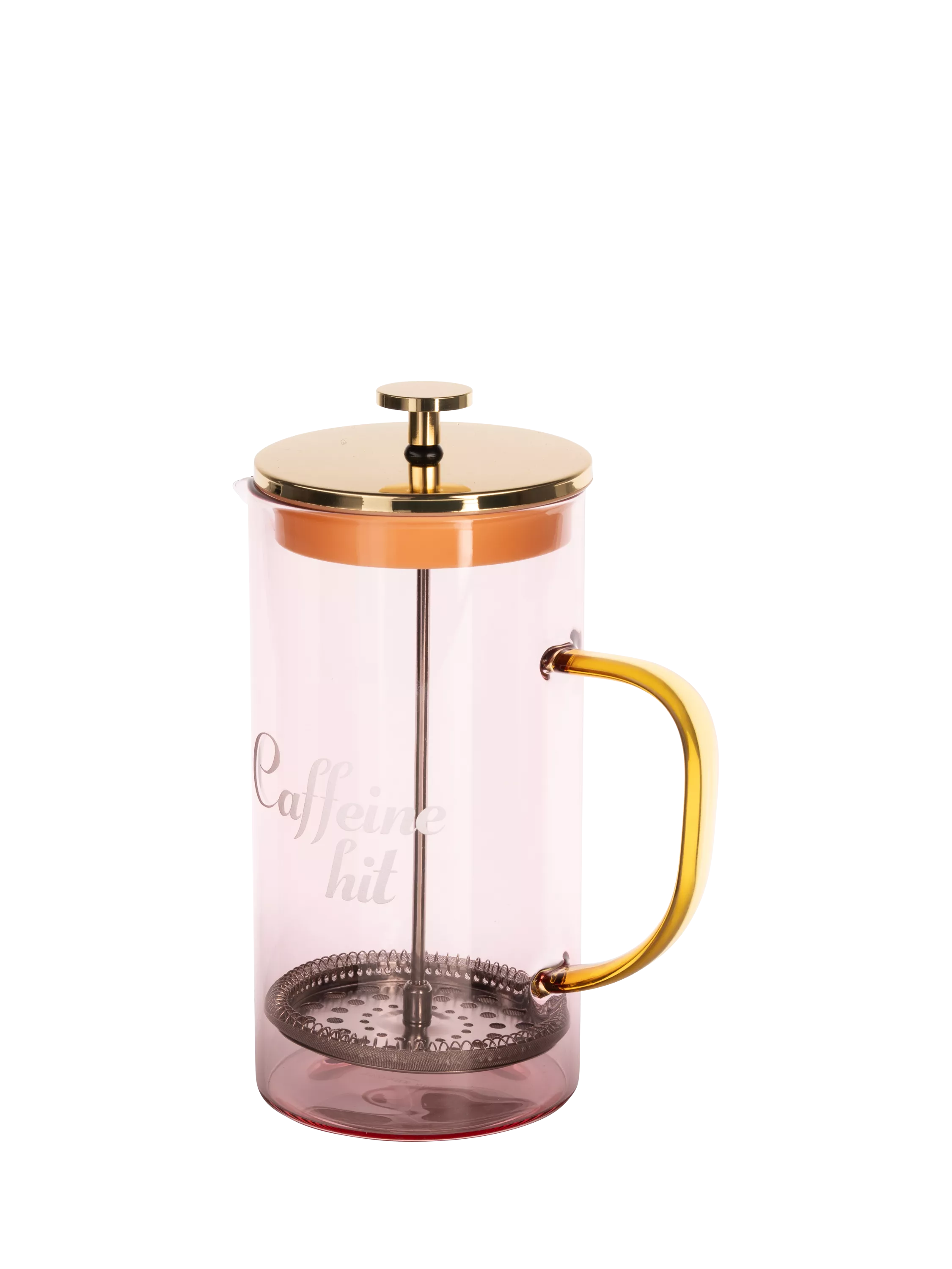 Yvonne Ellen glass cafetiere pink gold 8 cup, UK version