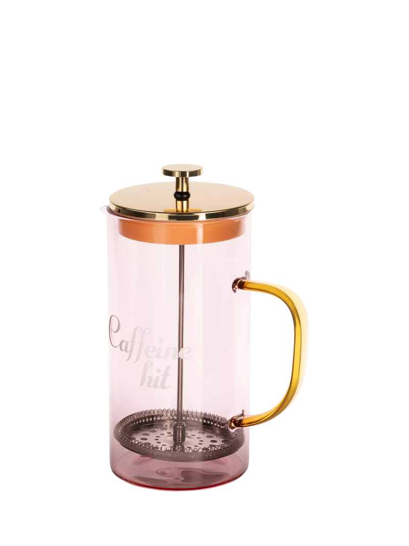 Yvonne Ellen glass cafetiere pink gold 8 cup, UK version