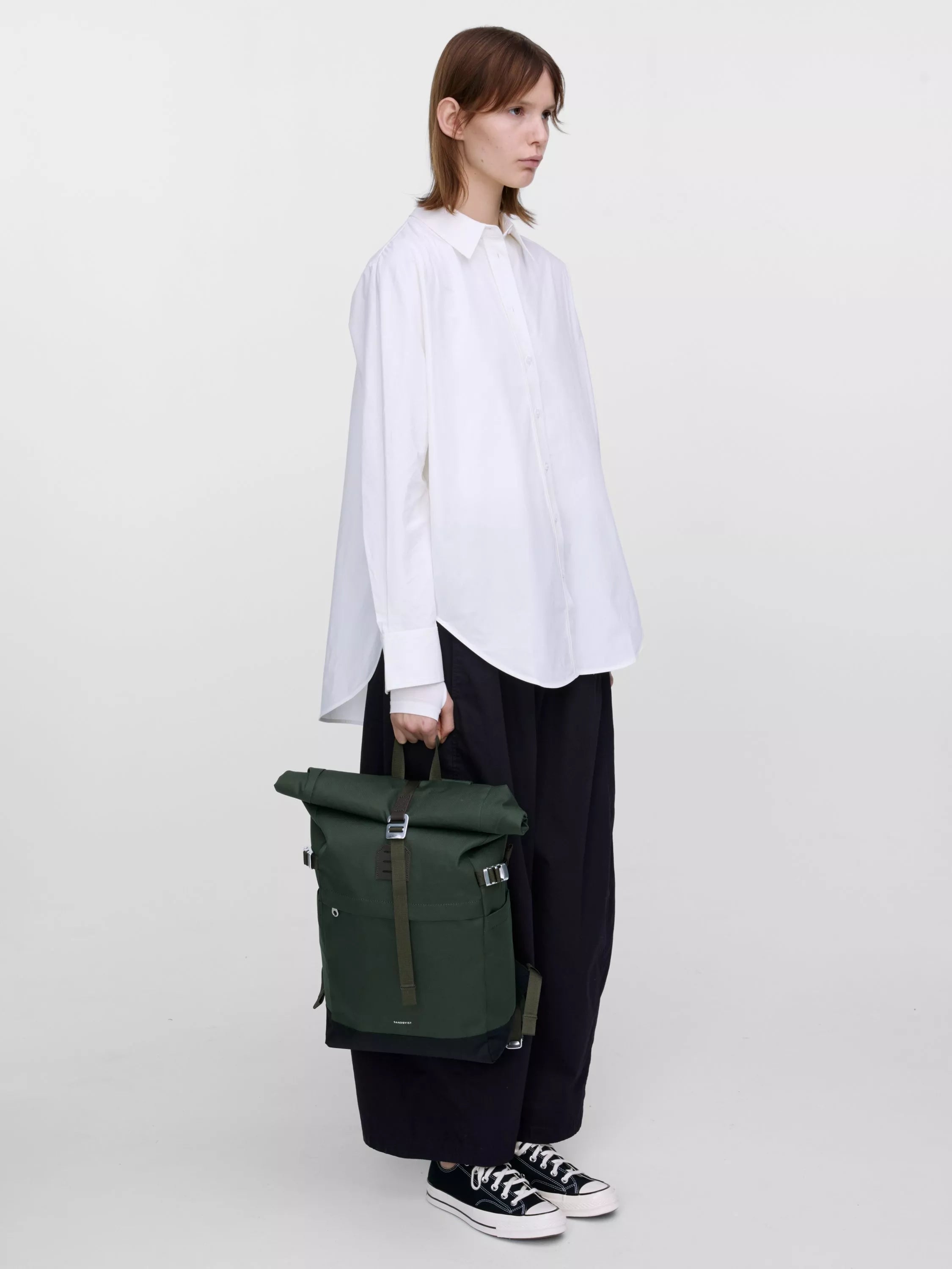 Sandqvist Icon Rolltop Backpack Multi Olive - British product