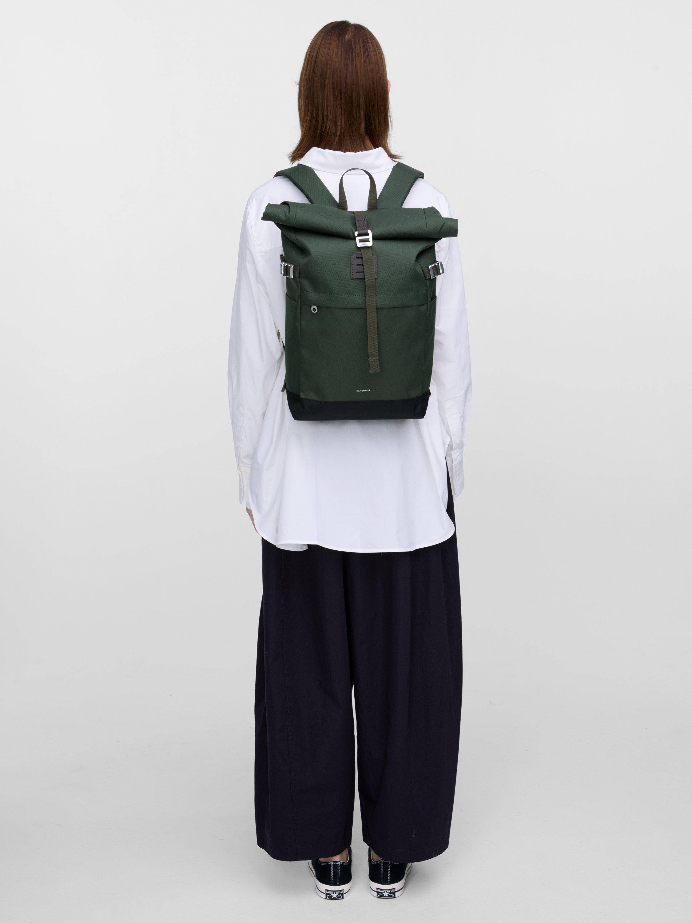 Sandqvist Icon Rolltop Backpack Multi Olive - British product