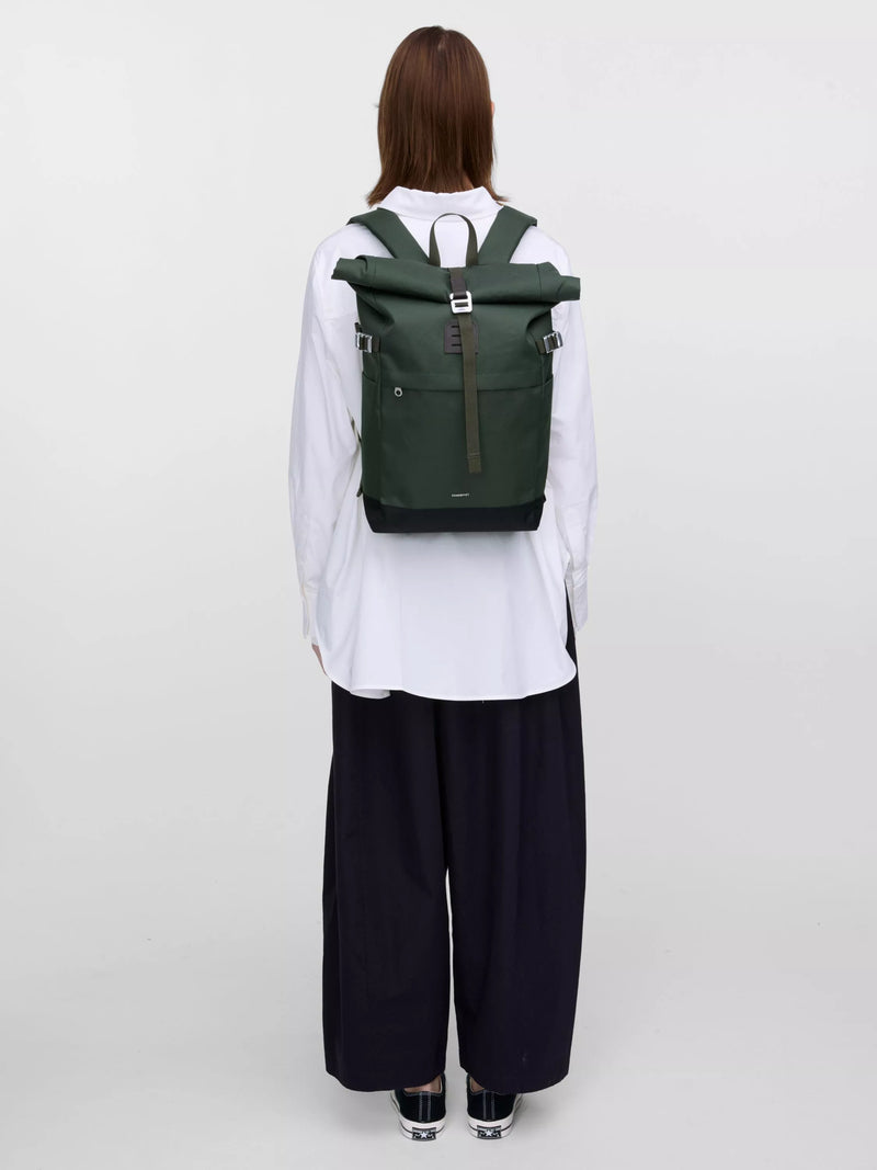 Sandqvist Icon Rolltop Backpack Multi Olive - British product