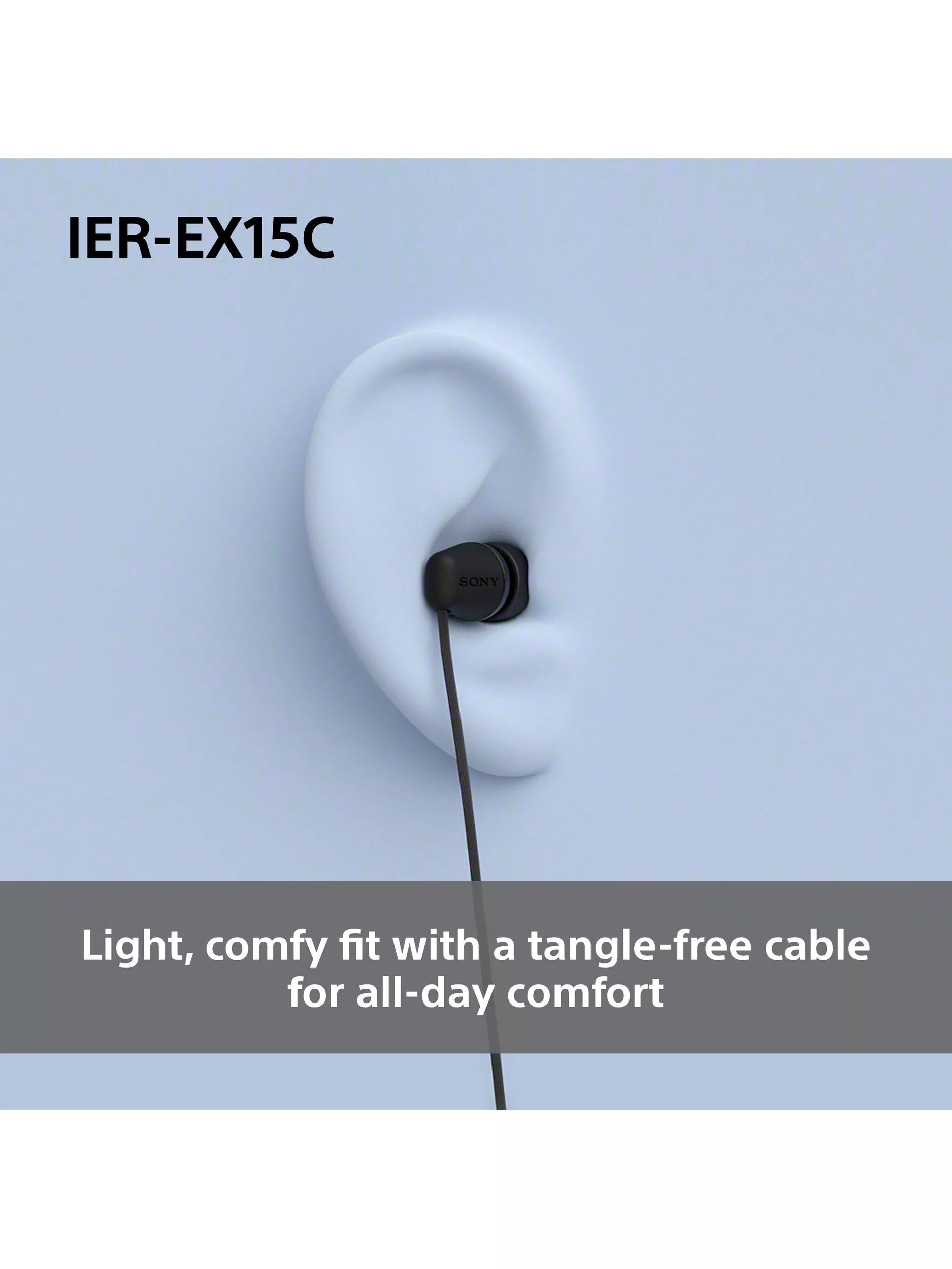 Sony IER-EX15C USB-C earbuds black lightweight, imported from the UK