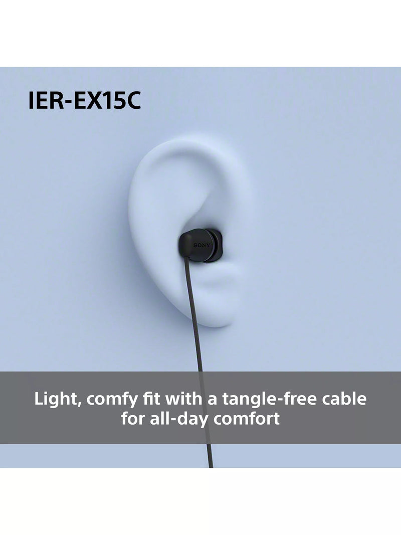 Sony IER-EX15C USB-C earbuds black lightweight, imported from the UK