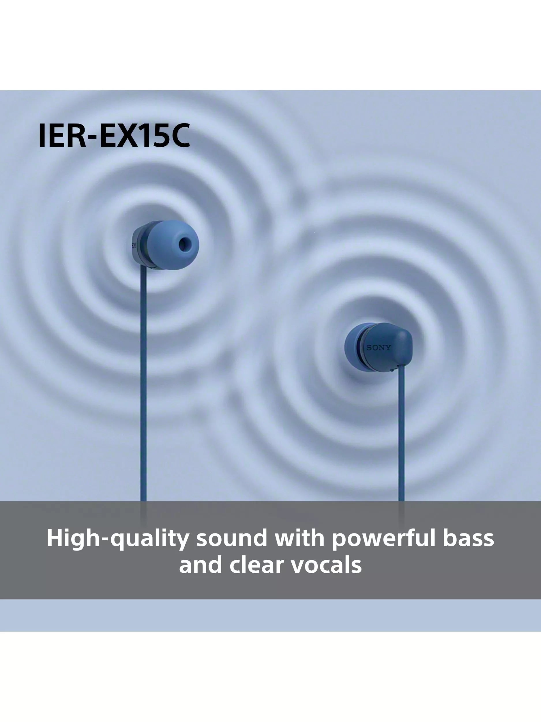 Sony IER-EX15C USB-C earbuds black lightweight, imported from the UK