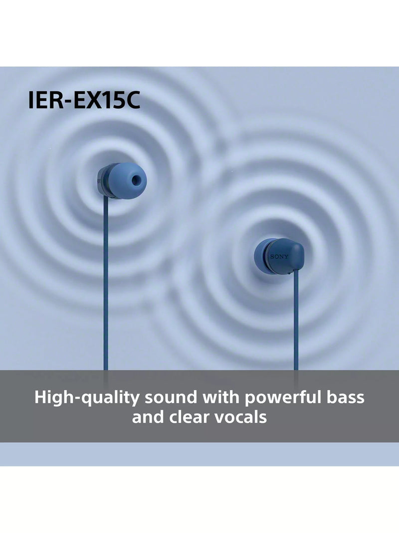 Sony IER-EX15C USB-C earbuds black lightweight, imported from the UK