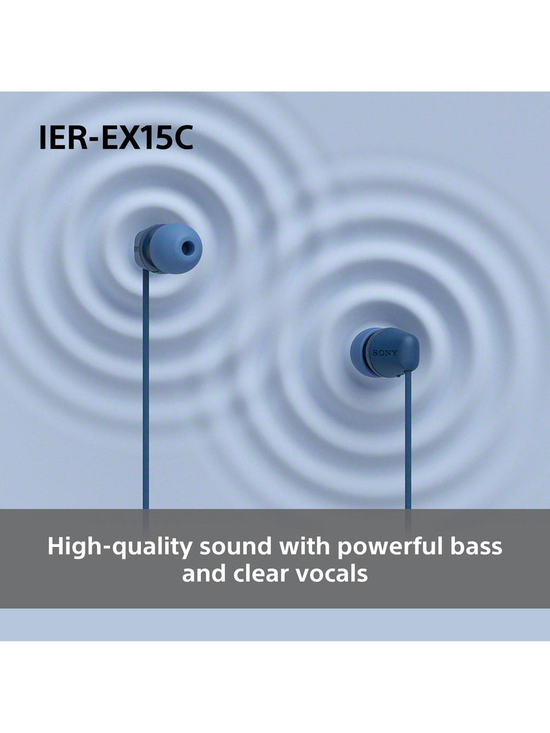 Sony IER-EX15C USB-C earbuds black lightweight, imported from the UK