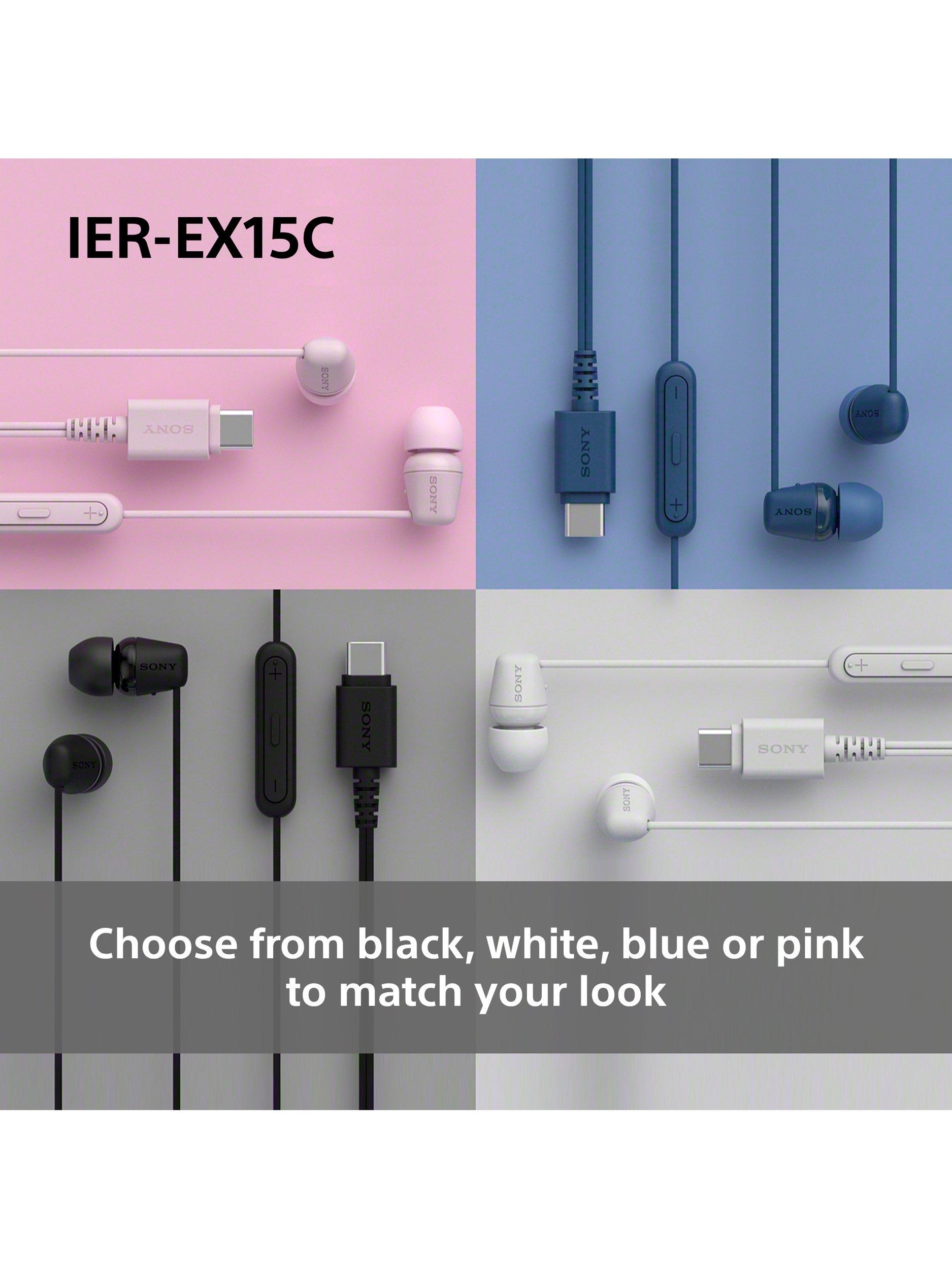 Sony IER-EX15C USB-C earbuds black lightweight, imported from the UK