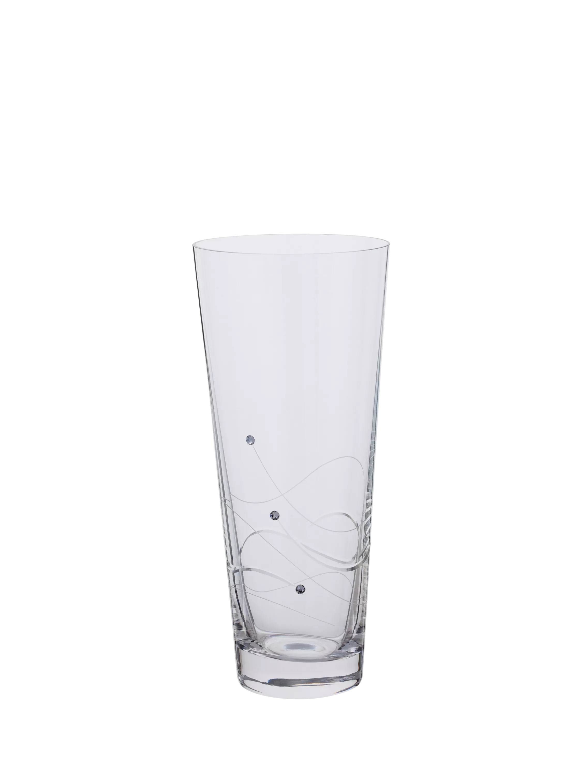 Dartington Crystal Glitz conical vase 30cm, imported from the UK