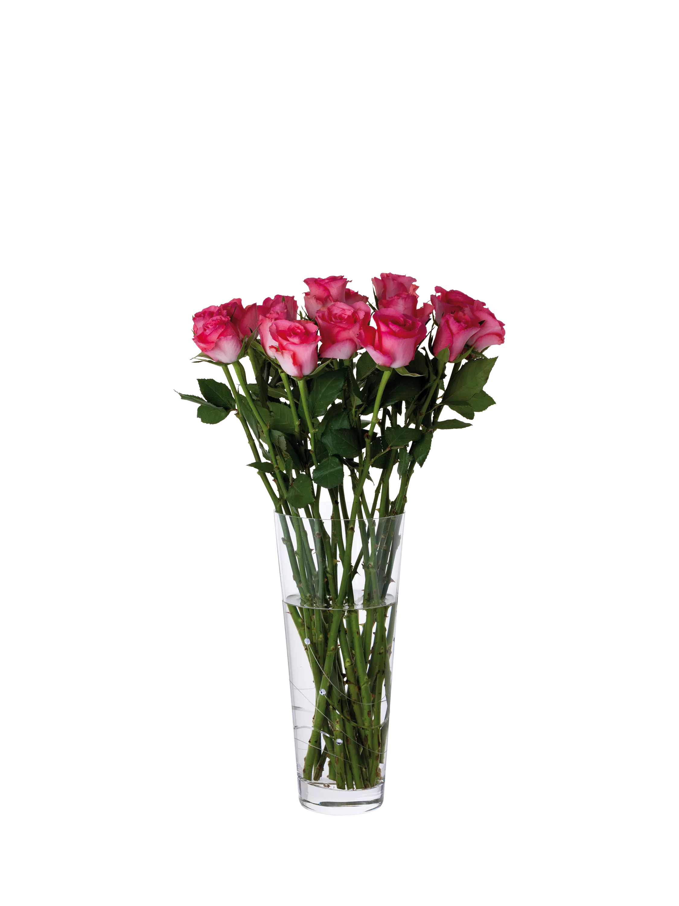 Dartington Crystal Glitz conical vase 30cm, imported from the UK