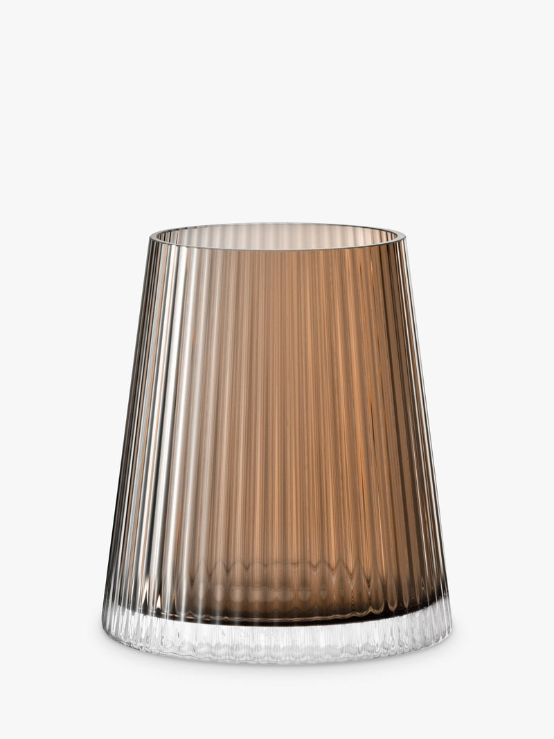 LSA Beacon ribbed glass candle holder vase H14cm, imported from the UK