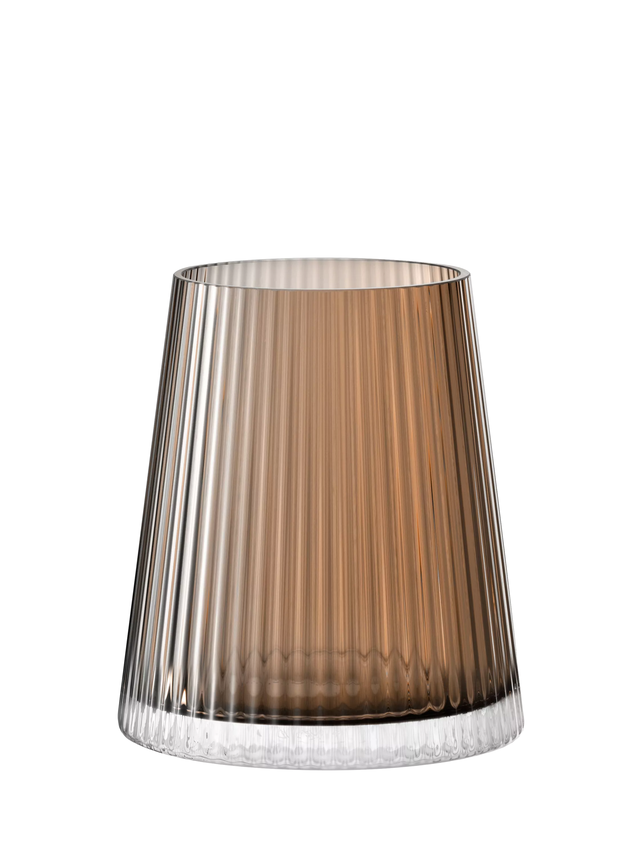 LSA Beacon ribbed glass candle holder vase H14cm, imported from the UK