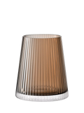 LSA Beacon ribbed glass candle holder vase H14cm, imported from the UK