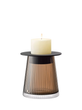 LSA Beacon ribbed glass candle holder vase H14cm, imported from the UK