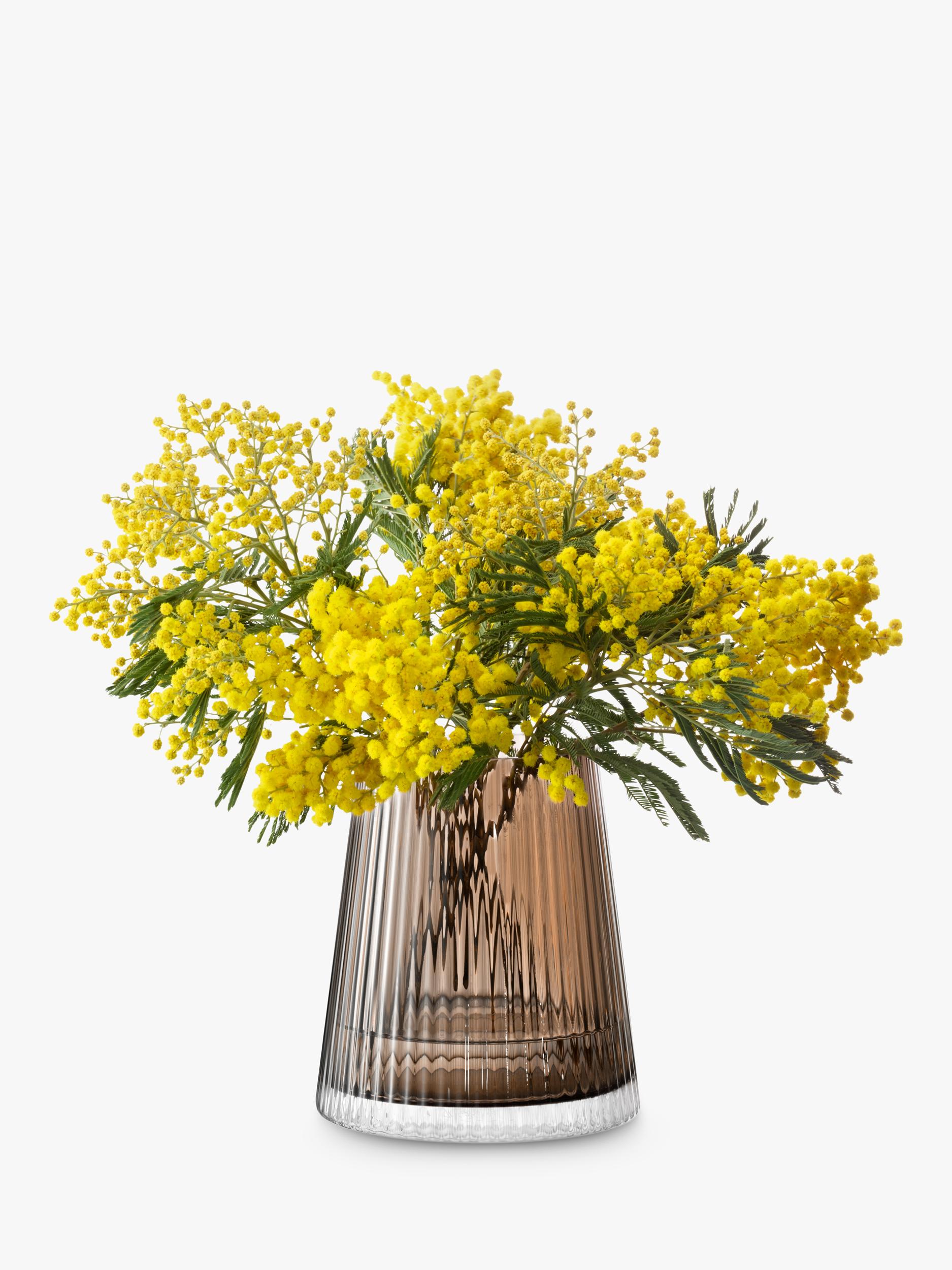 LSA Beacon ribbed glass candle holder vase H14cm, imported from the UK