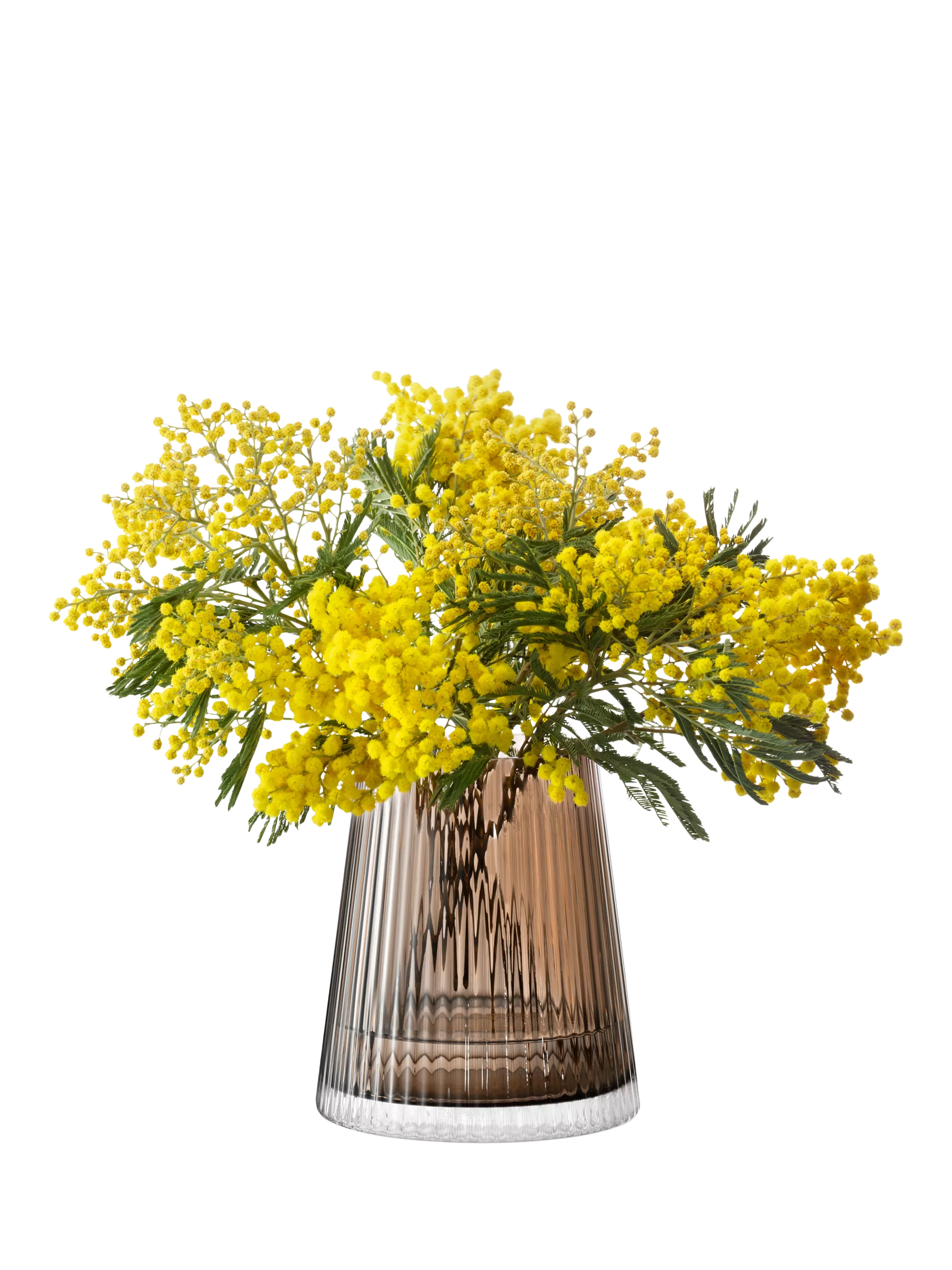 LSA Beacon ribbed glass candle holder vase H14cm, imported from the UK