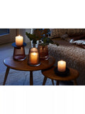 LSA Beacon ribbed glass candle holder vase H14cm, imported from the UK