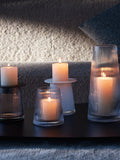 LSA Beacon ribbed glass candle holder vase H14cm, imported from the UK