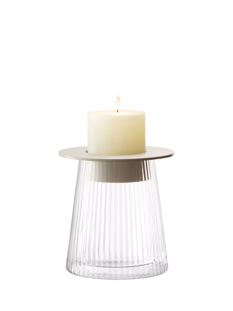 LSA International Beacon glass candle holder H14cm - British product