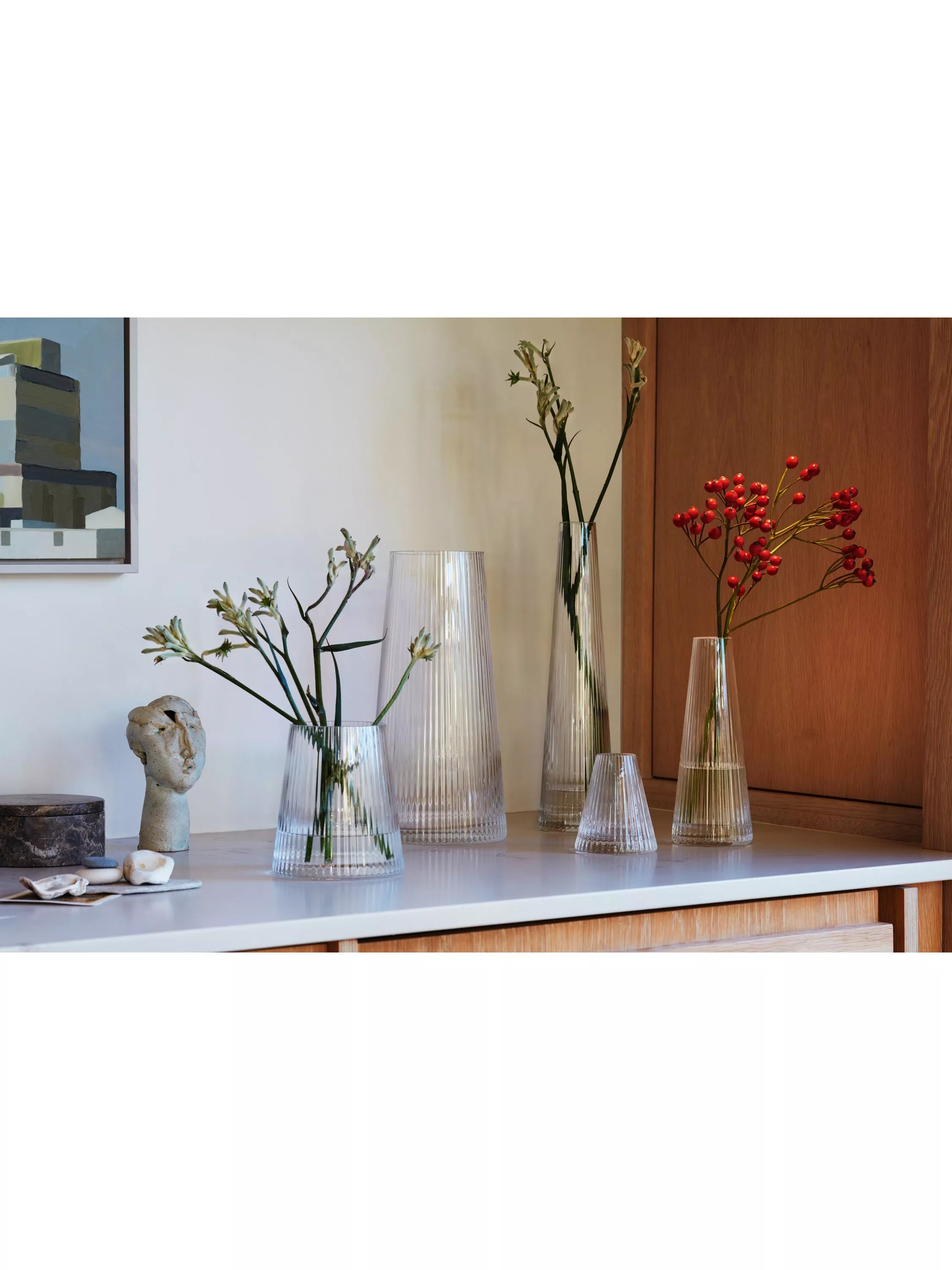 LSA International Beacon glass candle holder H14cm - British product
