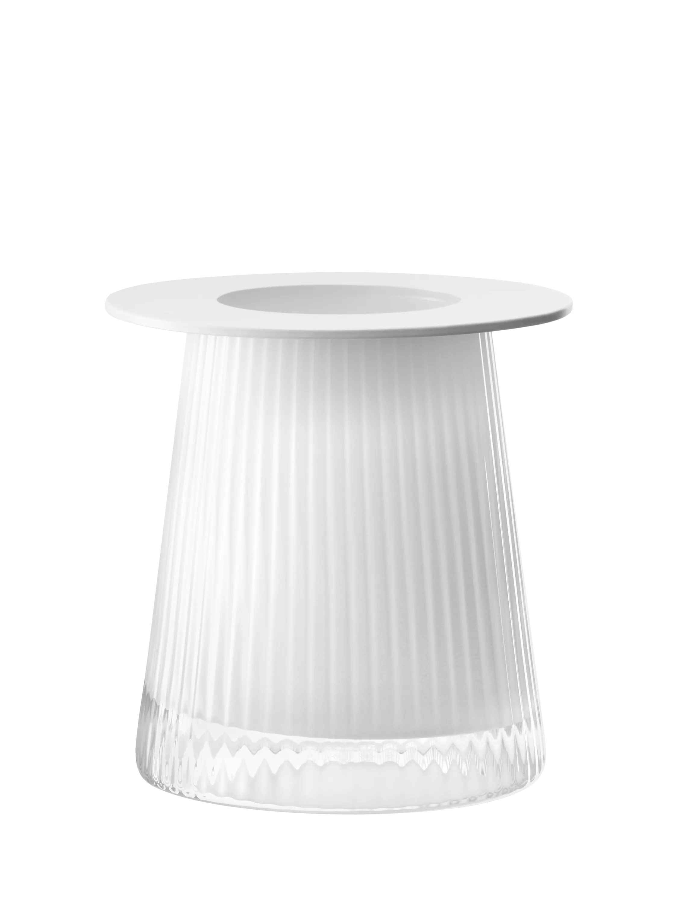 LSA International Beacon ribbed glass candle holder vase H14cm, UK version
