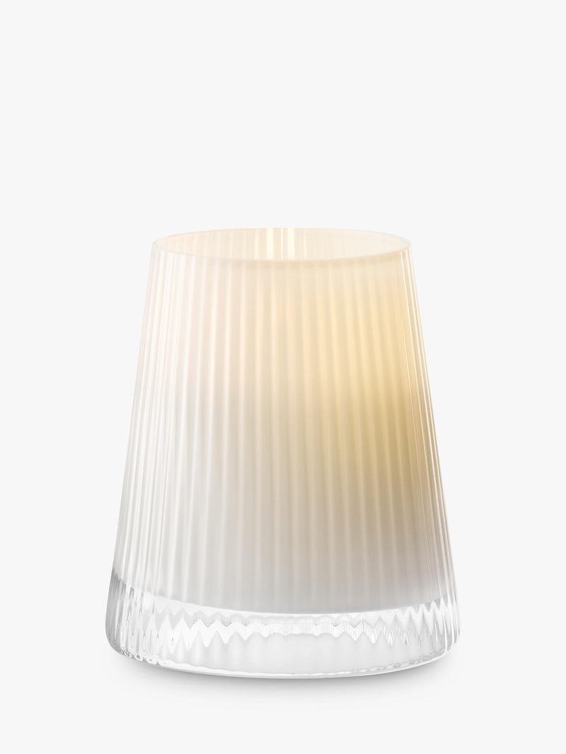 LSA International Beacon ribbed glass candle holder vase H14cm, UK version