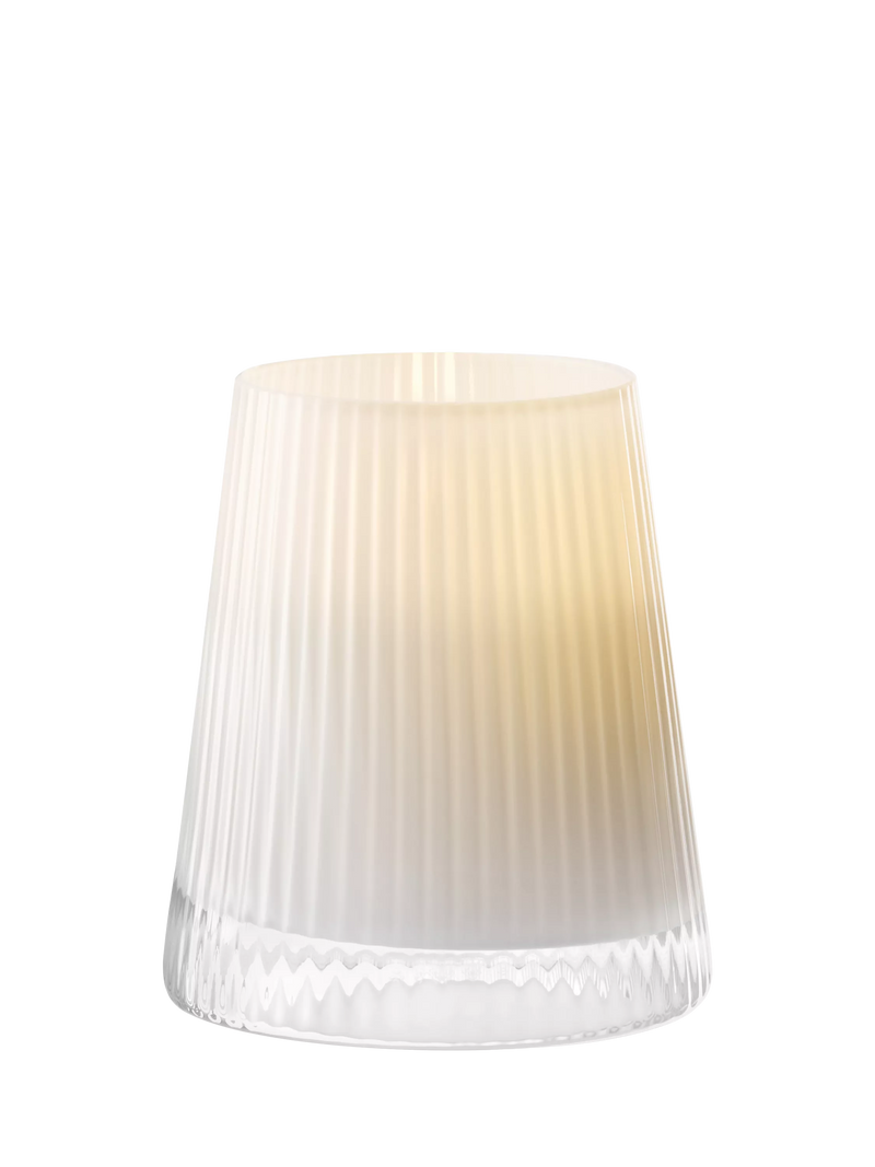 LSA International Beacon ribbed glass candle holder vase H14cm, UK version