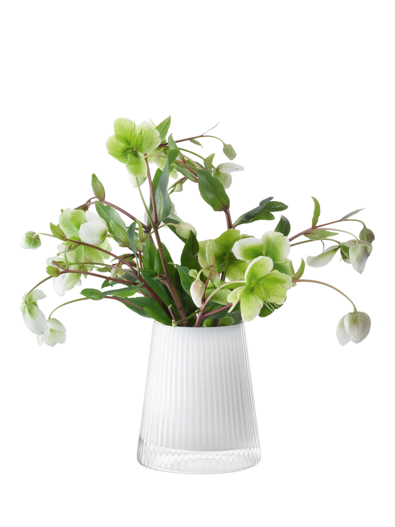 LSA International Beacon ribbed glass candle holder vase H14cm, UK version