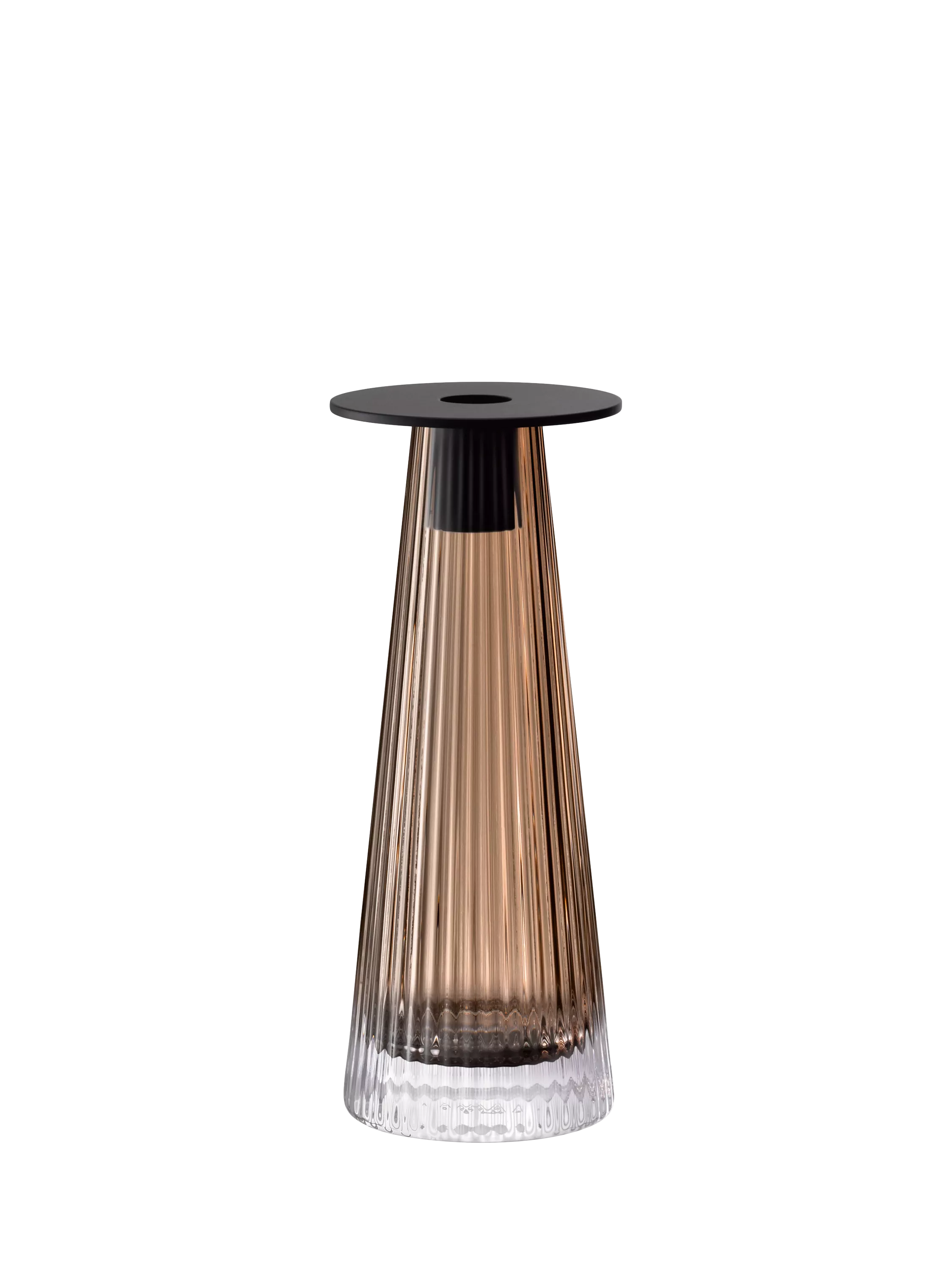 LSA International Beacon ribbed candle holder vase H22cm, UK version