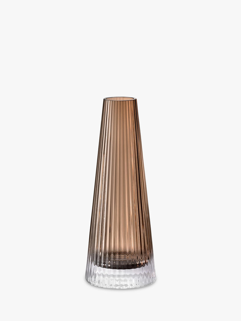 LSA International Beacon ribbed candle holder vase H22cm, UK version