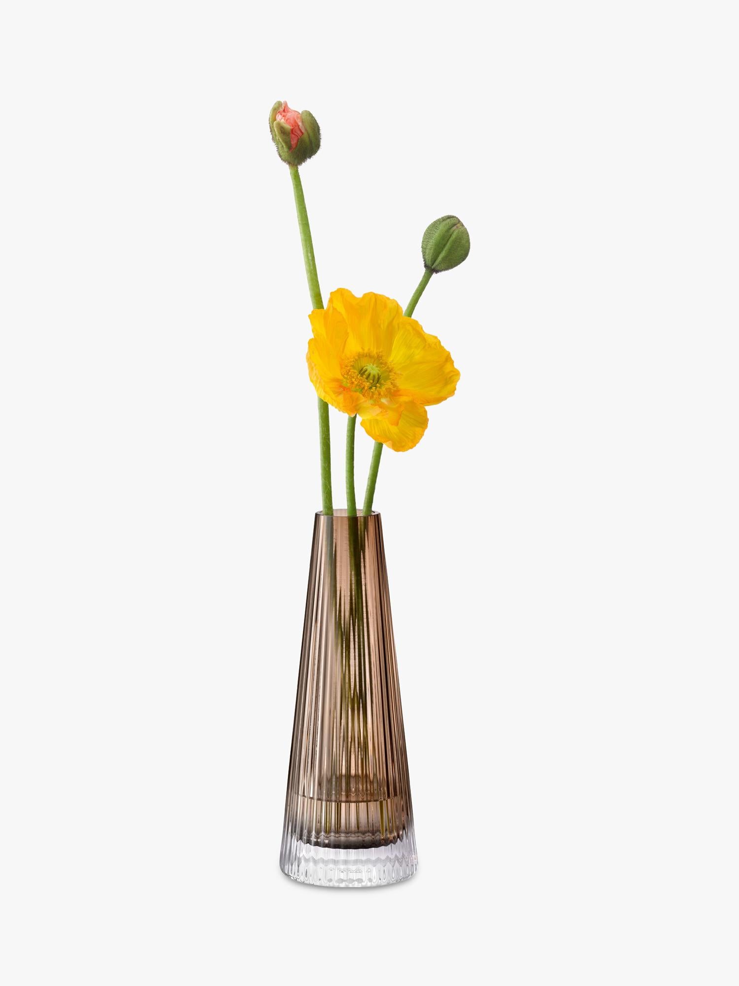 LSA International Beacon ribbed candle holder vase H22cm, UK version