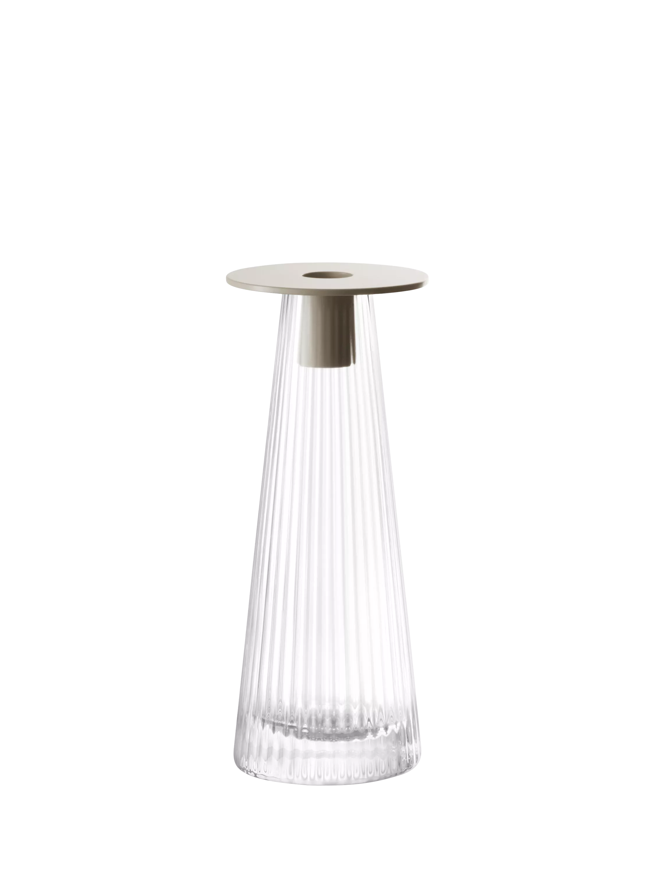 LSA International Beacon ribbed glass candle holder 22cm British product