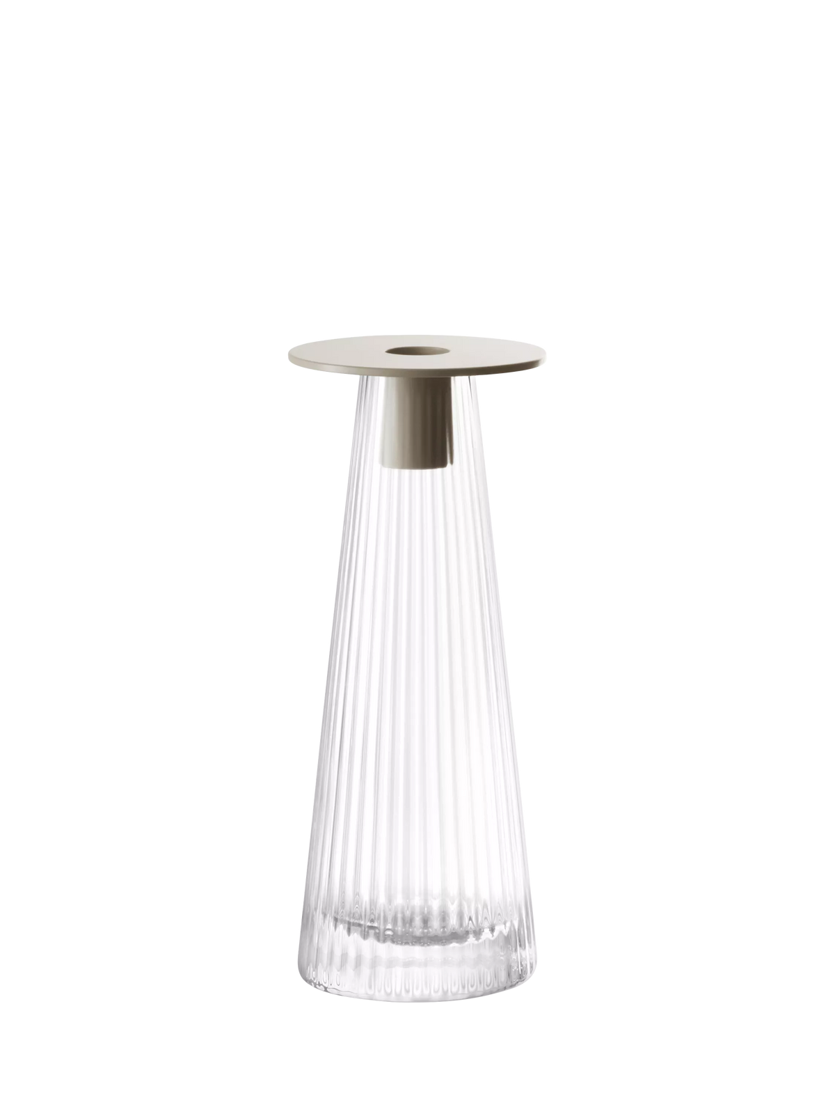 LSA International Beacon ribbed glass candle holder 22cm British product
