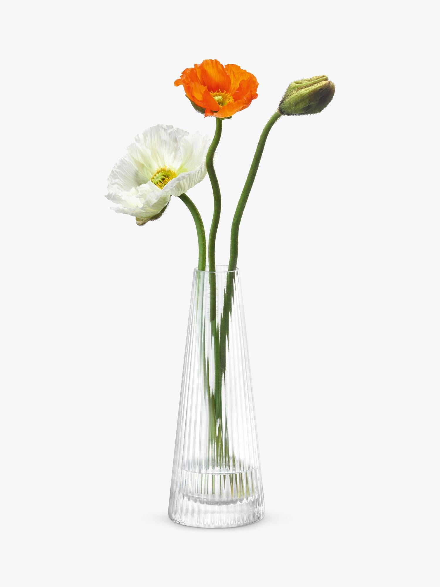 LSA International Beacon ribbed glass candle holder 22cm British product
