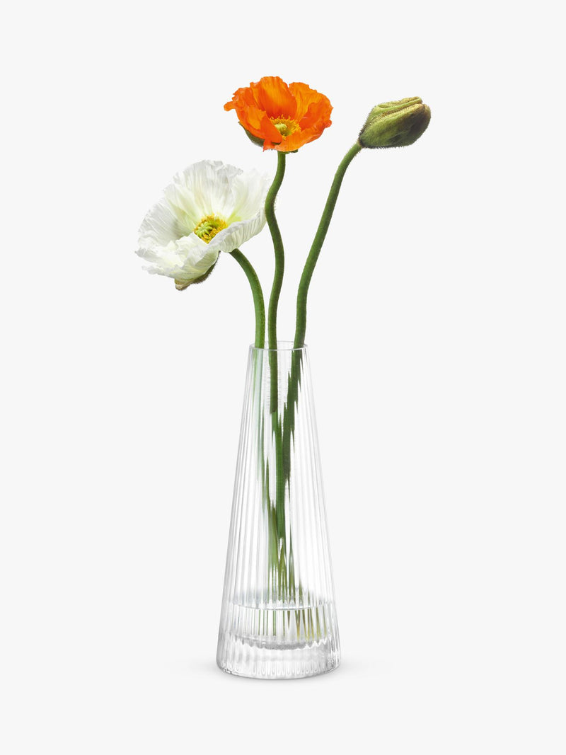 LSA International Beacon ribbed glass candle holder 22cm British product