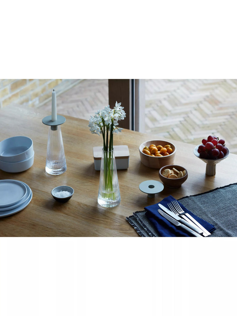 LSA International Beacon ribbed glass candle holder 22cm British product