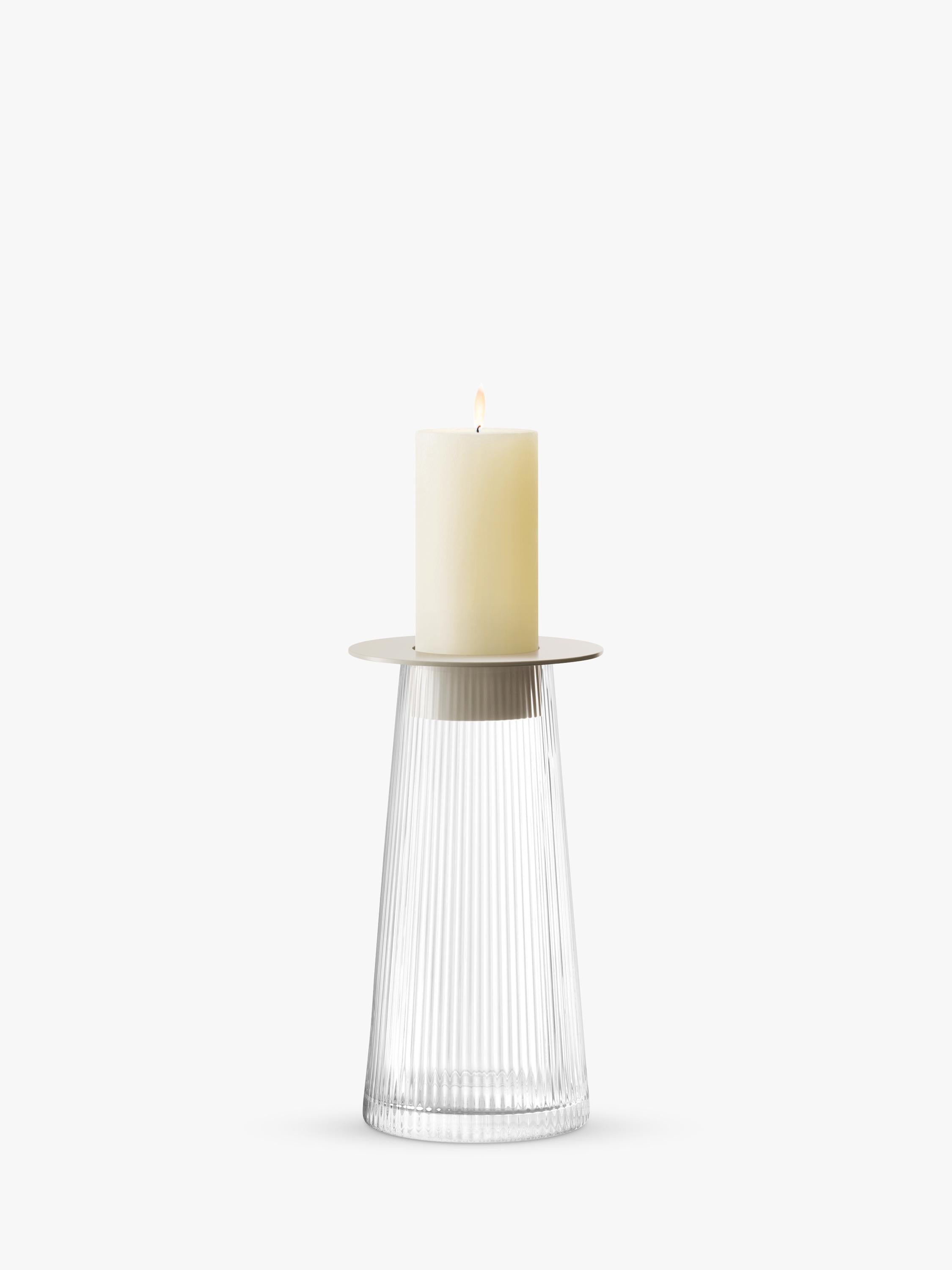 LSA International Beacon ribbed glass candle holder and vase H30cm - British product