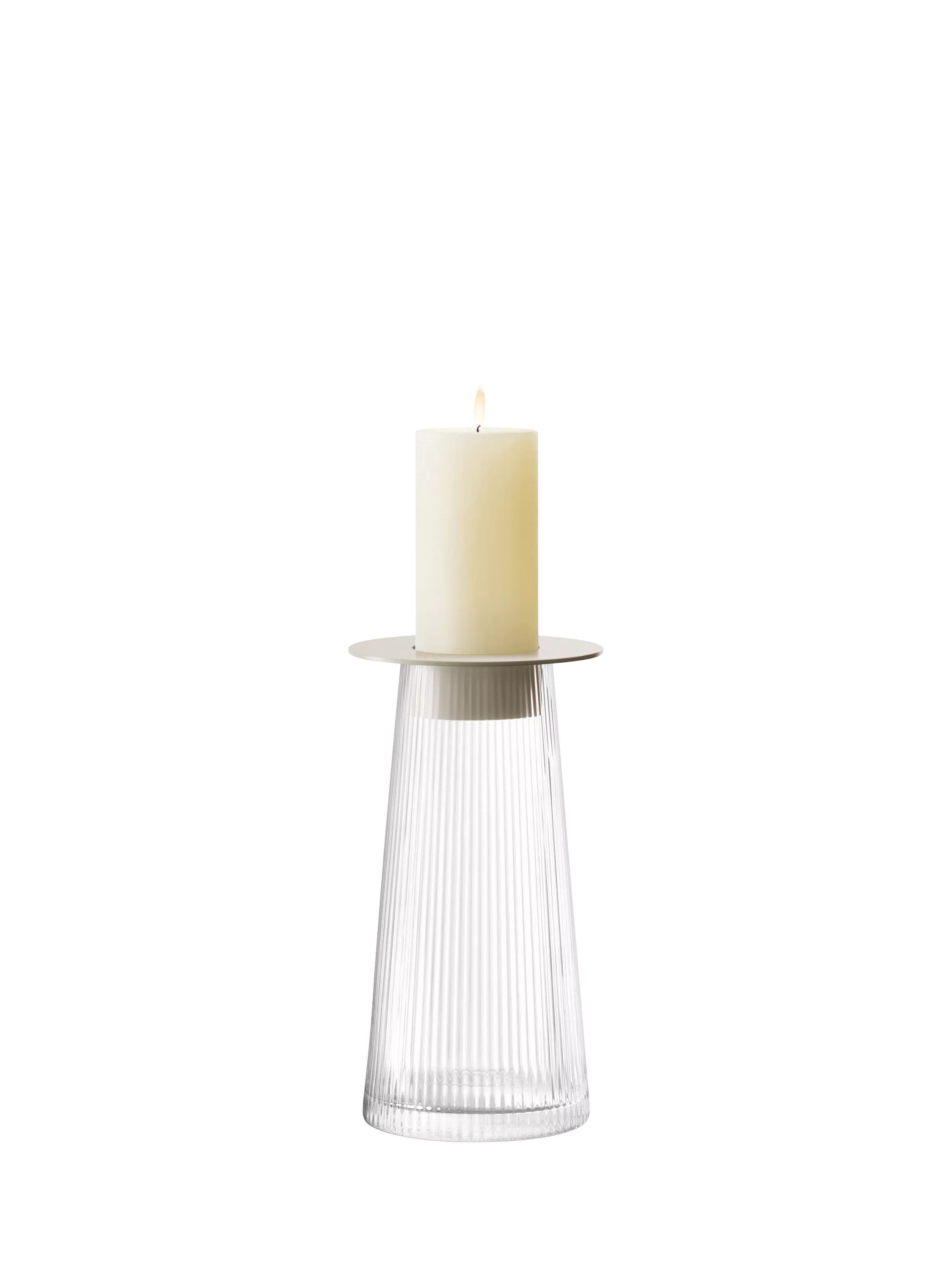 LSA International Beacon ribbed glass candle holder and vase H30cm - British product