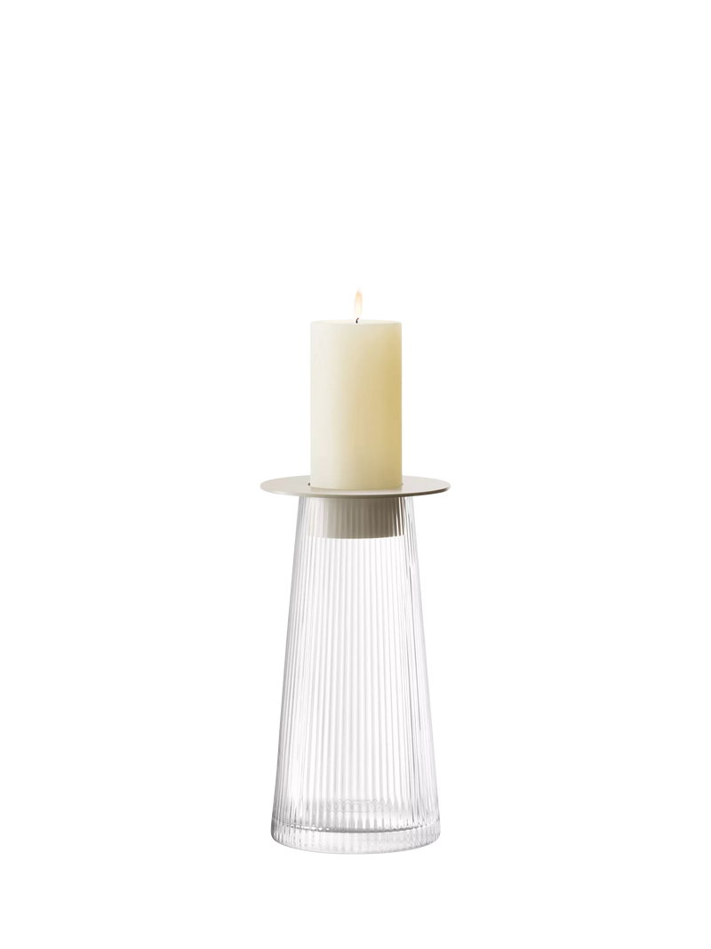 LSA International Beacon ribbed glass candle holder and vase H30cm - British product