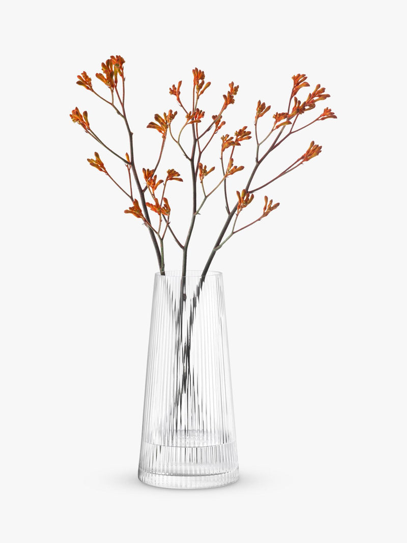 LSA International Beacon ribbed glass candle holder and vase H30cm - British product