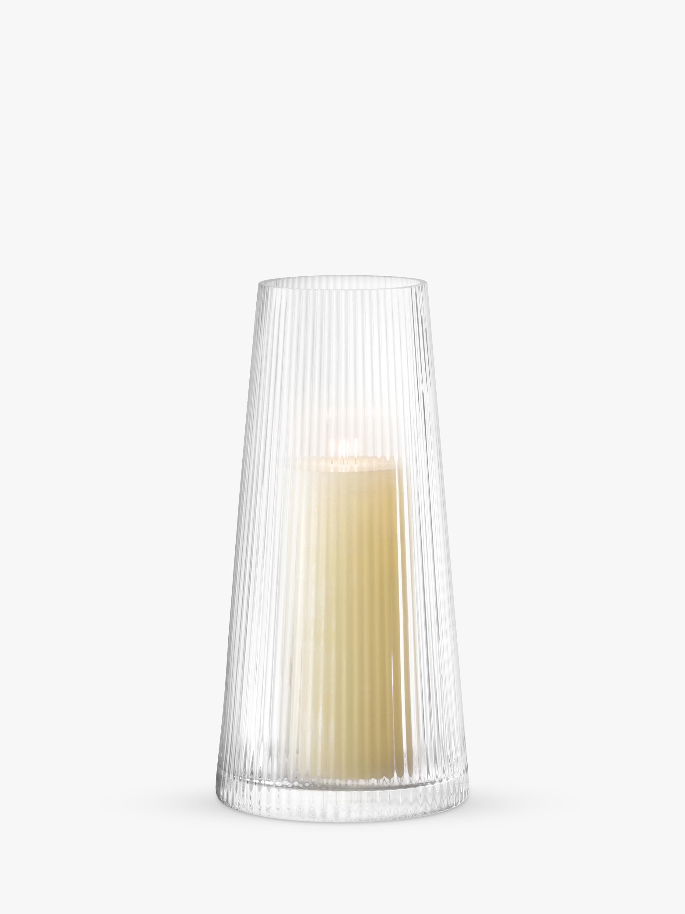 LSA International Beacon ribbed glass candle holder and vase H30cm - British product